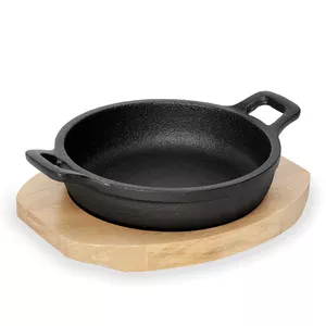 Cast iron serving pan WAS DE1233535160 16 cm with two handles and lid