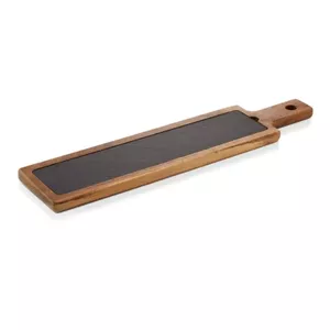 Serving board WAS Slate & Serve 53 x 12.5 x 1.5 cm — slate top with acacia wood frame