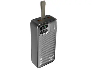 Portable power bank TRACER Blaze 30000mAh 111Wh, 65W PD output, Quick Charge 3.0, 1×USB-C + 2×USB-A, black