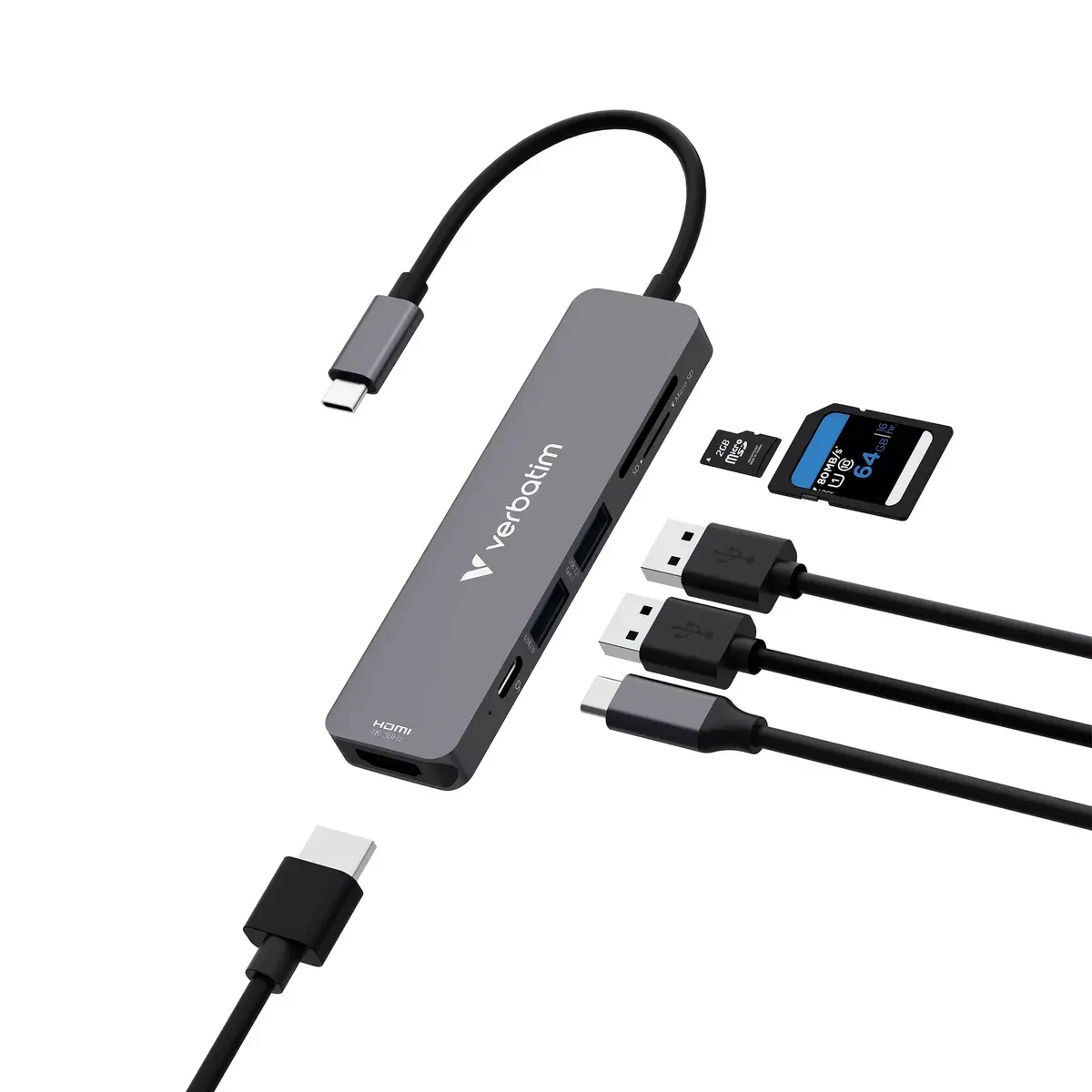 Мультипортовый хаб Verbatim USB-C Essentials 6 портов Photo 2