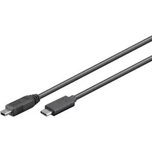 USB cable GOOBAY 67989 — USB 2.0, Mini-USB B to USB-C, 0.5 m, male–male, black