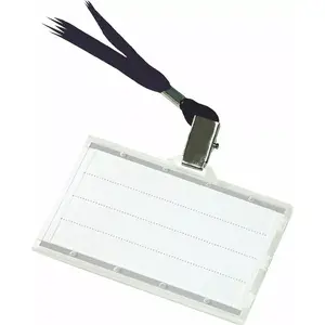 Donau badge holder with black strap, model 8347001PL-01 — ID card holder with lanyard