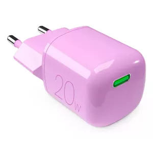 Сетевое зарядное устройство PURO PUFCMTCUSBC 20W розовое — AC для дома, USB‑C быстрая зарядка для смартфона и планшета