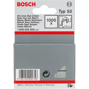 Skavu iepakojums Bosch Fine Wire Staples Type 53 8 mm kājas garums