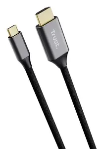 Trust 25630 USB-C uz HDMI video kabelis melns sudraba 2 m Ultra HD 4K