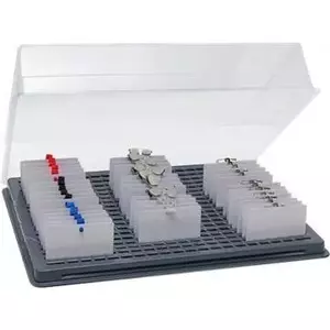 Sorting table Evolis 1457032 for up to 76 cards, black with clear lid