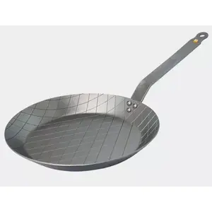 Grill pan de Buyer 5616.28 Round stainless steel, 28 cm diameter, 1.63 kg