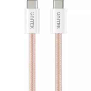 USB-C PD 100W Magnetic Coiled Cable Unitek 1m — pink