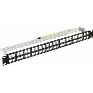 Patch panel Delta 48‑port keystone PP‑48/FX/C — 48 slots for keystone modules, rack‑mount