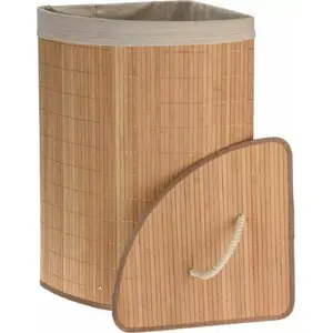 Veļas grozs Storage Solutions stūra bambusa brūns — modelis 442475, pītā stūra grozs