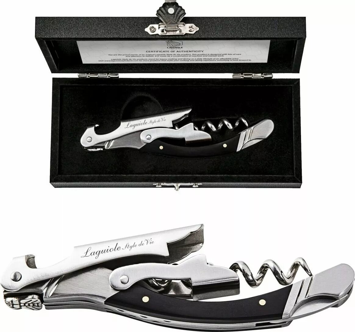 Korķu skrūvju Laguiole Tradition Black Ebony