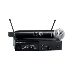 Bezvadu rokas mikrofons Shure SLXD24E/SM58 — kardioīdā, UHF 470–514 MHz, 32 kanāli, XLR izvade