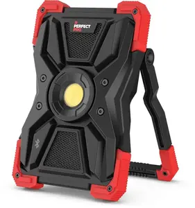 LED darba lampa PerfectPro L-100 ar skaļruni, pārnēsājama darba lampa ar iebūvētu Bluetooth skaļruni