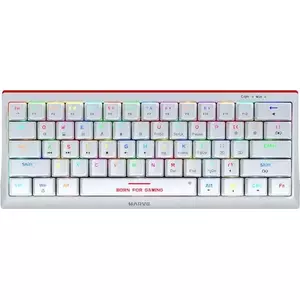 Mechanical gaming keyboard Marvo KG962G WH EN - wired USB, white, RGB, red switches