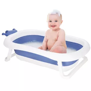 Saliekama bērnu vanna Springos SB0058 40 L zili-balta ar noteces korķi