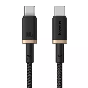 USB-C to USB-C fast charging cable Baseus Dura 1m 100W — black and gold