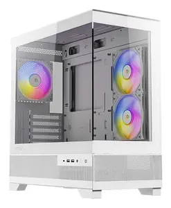 Antec CX500m ARGB Mini Tower White PC Case with Micro ATX and ITX Support, 3x 120 mm ARGB Fans, and USB Type-C Port