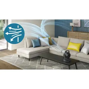 Ample airflow stream for whole-room air circulation