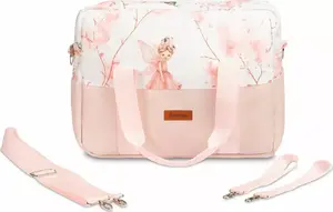 Pram Organizer Bag Sensillo TORBA DO WÓZKA EKOSKÓRA WRÓŻKI RÓŻOWY – stroller bag in pink faux leather