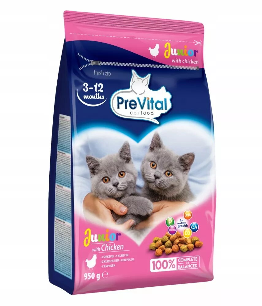 Sausais kaķēnu barība PREVITAL Junior Chicken