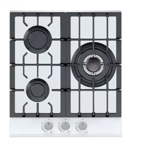 Gas hob Schlosser PGH4511W, 3 cooking zones, mechanical control