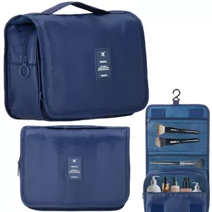 Ceļojumu kosmētikas organizers Springos HA7488 tumši zils 23×19×9,5 cm - kompakts tualetes somiņa