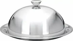Serving Platter with Dome Excellent Houseware 20 cm stainless steel plate universal
