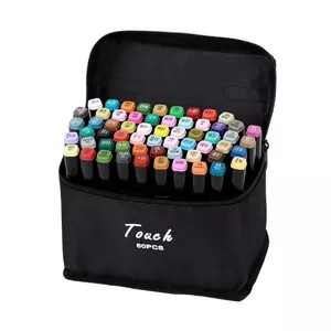 Marker set Extralink MARKERY 60SZT — 60 pcs, brush and bullet tips, colors Black/Coral/Mint/Moka/Sky