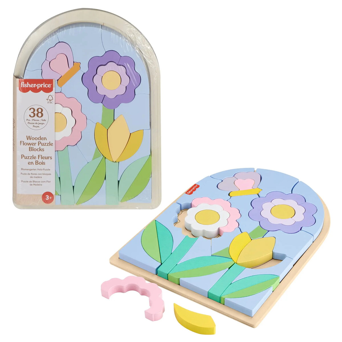 Fisher-Price koka ziedu puzles klucīši pirmsskolas