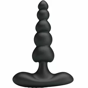 Anal beads Pretty Love Corban silicone black, flexible design, 10 vibration modes