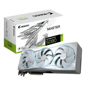 Graphics card GIGABYTE AORUS GeForce RTX 5080 MASTER ICE 16G — 16GB GDDR7, 256-bit, PCIe 5.0, 2805 MHz