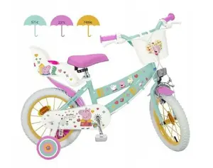 Children's bicycle Toimsa 12” Swinka Peppa green – 12-inch wheel, single-speed, training wheels compatible