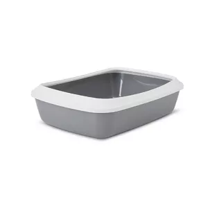 Kājvieta kaķiem Savic IRIZ 42 cm ar maliņu — plastmasas pakaišu kaste 420×310×125 mm, pelēka