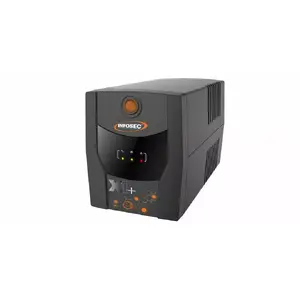 UPS Infosec X1+ 1000VA 500W Line-Interactive tornis ar AVR, 2× FR/Schuko kontaktligzdas, USB-B, 9Ah akumulators