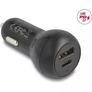 Delock auto uzlādes adapteris USB Type-C PD 3.0 un Type-A ar 32 W (64329)