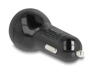 Car charger DELOCK 64329 — 12–24V cigar lighter USB-C fast charging for smartphone and tablet, black