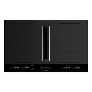 Induction Hob Faber GALILEO STRIPES F830 Black 83 cm 4 Zones Built-in Hood