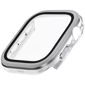 Aizsargapvalks ar rūdītu stiklu Apple Watch 46 mm — Uniq Voute (sudraba), saderīgs ar Series 10 un 11