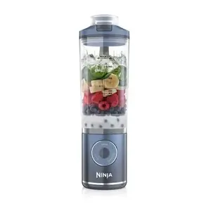 Portable blender Ninja BC251EUNV — 0.57 L, battery 11.1 V, stainless steel blades, blue/transparent