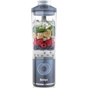 Ninja BC251EUNV Portable Blender Blue and Transparent with 0.57 L Plastic Bowl, Stainless Steel Blades, 3 Speeds, and Rechargeable Battery