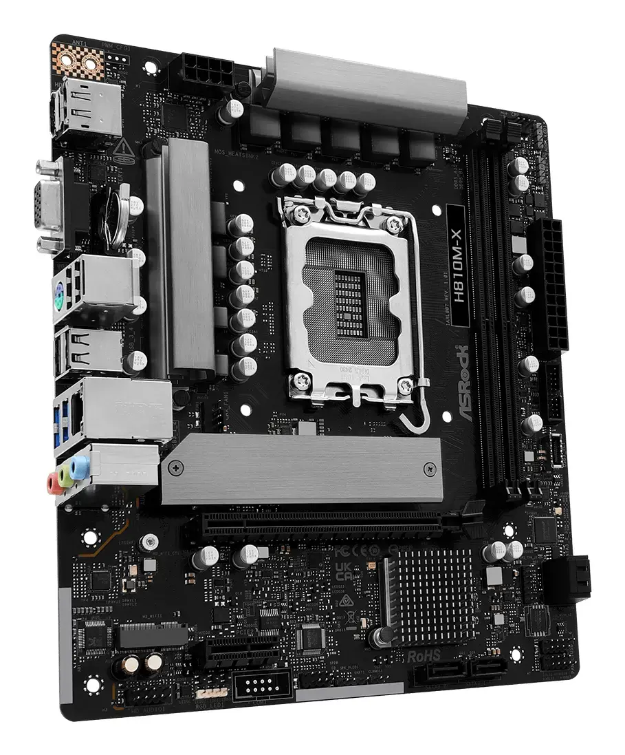 ASROCK H810M‑X micro ATX mātesplate Intel H810 Photo 2