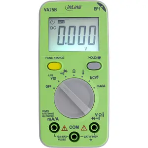 Multimeter InLine 43117A pocket-size auto-range, LCD 44x30 mm, AAA battery, 130x62x27 mm