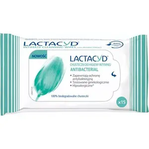 Intīmās higiēnas salvetes Lactacyd Antibacterial — iepakojums 15 gab.