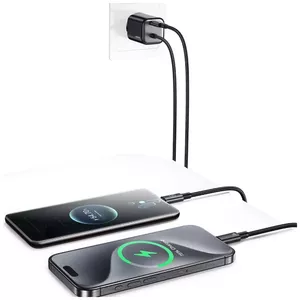 Зарядное устройство usams JC Series CC264 30W GaN Mini быстрое 2x USB-C чёрное