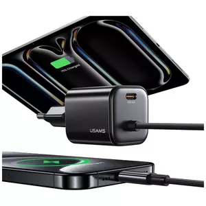 Сетевое зарядное устройство usams JC Series CC264 30W GaN мини быстрая зарядка 2×USB-C