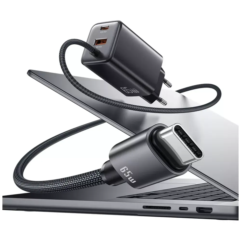 GaN lādētājs usams CC266 65W 2×USB‑C 1×USB‑A Photo 8