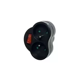Power strip Konnoc DX-R2S Black with switch, multiple outlets, surge protection unspecified