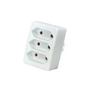 Square power splitter Konnoc DX-GB01/3 — 3-way flat socket adapter