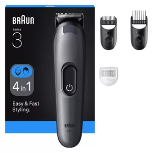 Hair Trimmer Braun AIO3500 Black Grey 0.5mm to 2.1cm Battery