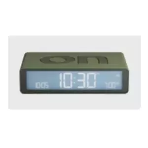Digital alarm clock LEXON Flip Classic Khaki LCD Battery